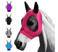 Máscaras de mosca personalizadas para caballos, máscara profesional personalizada con logotipo y nombre, gran espacio para los ojos, protección UV