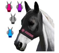 Máscaras de mosca personalizadas para caballos, máscara profesional personalizada con logotipo y nombre, gran espacio para los ojos, protección UV