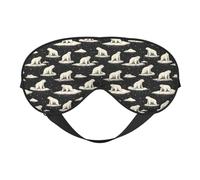 Máscaras de ojos para dormir de doble cara, con estampado de oso del polo norte blanco, máscaras de dormir para mujeres y hombres, cubiertas opacas para viajes/dormir