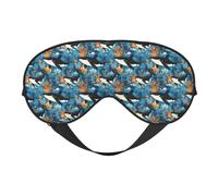 Máscaras de ojos para dormir de doble cara, dibujos animados bajo el agua, estampado de ballenas asesinas, máscaras para dormir para mujeres y hombres, cubiertas opacas para viajes/dormir