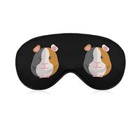 Máscaras de ojos suaves de dibujos animados de conejillo de Indias con correa ajustable, ligera, cómoda, con los ojos vendados para dormir