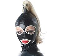 Máscaras De Pelucas De Cola De Caballo Individuales Con Capucha De Ojos Grandes De Goma De Látex 0,4 MM,Grande