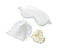 Máscaras de sueño, Cero presiones oculares, Juego de 3 máscaras de Seda for Ojos for Mujer, Parches for Ojos for Dormir de imitación de Seda(White)