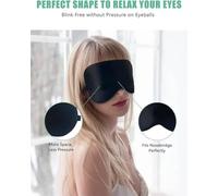 Máscaras de sueño, cero presiones oculares, Máscara de seda for ojos, 1 pieza, máscara for ojos, for viajes, descanso, parche de seda for ojos, sombreado, sueño imitado(Schwarz)