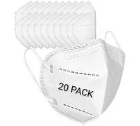 Máscaras faciales de 5 capas - FFP2 Mascarilla respiradora, certificación CE de la UE, transpirable, ajuste cómodo, plegable, 20 piezas (20)