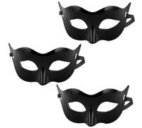 Máscaras Negras De 3 Piezas, Máscaras De Plástico, Decoración De Accesorios De Fiesta, Máscaras De Mascarada, Máscaras De Ojos De Disfraces
