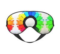 Máscaras para dormir de colores sedosos con círculos de crayón, cubierta de ojos de satén suave elástico para mujeres y hombres, siesta de viaje, estrellas nocturnas silenciosas