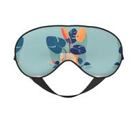 Máscaras para dormir sedosas azules y naranjas con estampado de bambú con estampado de tortuga, cubierta de ojos de satén suave, elástica, para mujeres y hombres, siesta de viaje, estrellas nocturnas