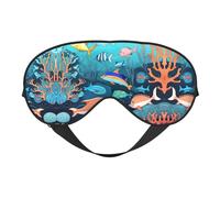 Máscaras para dormir sedosas con estampado de delfines submarinos, cubierta de ojos de satén suave elástico para mujeres y hombres, siesta de viaje, estrellas nocturnas silenciosas