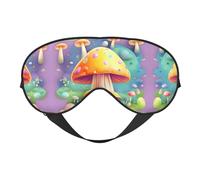 Máscaras para dormir sedosas con estampado de hongos de fantasía, cubierta de ojos de satén suave elástico para mujeres y hombres, siesta de viaje, estrellas nocturnas silenciosas