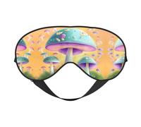 Máscaras para dormir sedosas con estampado de hongos y fantasía, cubierta de ojos de satén suave, elástica, para mujeres y hombres, para viajes y siesta, estrellas nocturnas silenciosas