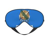 Máscaras para dormir sedosas con estampado de la bandera del estado de Oklahoma, cubierta de ojos de satén suave y elástico para mujeres y hombres, siesta de viaje, estrellas nocturnas silenciosas