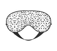 Máscaras para dormir sedosas con estampado de lunares en blanco y negro, cubierta de ojos de satén suave elástico para mujeres y hombres, siesta de viaje, estrellas nocturnas silenciosas