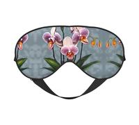 Máscaras para dormir sedosas con estampado de orquídeas florecientes, cubierta de ojos de satén suave elástico para mujeres y hombres, siesta de viaje, estrellas nocturnas silenciosas