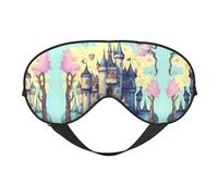 Máscaras para dormir sedosas de cuento de hadas, cubierta de ojos de castillo de satén suave y elástico para mujeres y hombres, siesta de viaje, estrellas nocturnas silenciosas