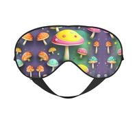 Máscaras para dormir sedosas y coloridas con estampado de hongos de ensueño, cubierta de ojos de satén suave y elástico para mujeres y hombres, siesta de viaje, estrellas nocturnas silenciosas