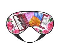 Máscaras para los ojos, máscara para dormir ajustable, cubierta para los ojos, cubierta para sombra para dormir, trabajo por turnos,Acuarela Acordeón Flor Rosa