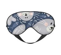 Máscaras para los ojos, máscara para dormir ajustable, cubierta para los ojos, cubierta para sombra para dormir, trabajo por turnos,Linda foca