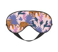 Máscaras para los ojos, máscara para dormir ajustable, cubierta para los ojos, cubierta para sombra para dormir, trabajo por turnos,tigres en la selva