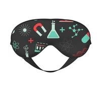 Máscaras para los ojos, máscara para dormir ajustable, cubierta para los ojos, cubierta para sombra para dormir, trabajo por turnos,Patrones de ciencia y química verde