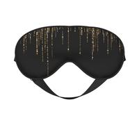 Máscaras para los ojos, máscara para dormir ajustable, cubierta para los ojos, cubierta para sombra para dormir, trabajo por turnos,Brillo brillante de oro negro
