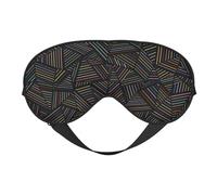 Máscaras para los ojos, máscara para dormir ajustable, cubierta para los ojos, cubierta para sombra para dormir, trabajo por turnos,Arco iris lineal geométrico impreso en 3D