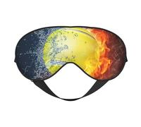 Máscaras para los ojos, máscara para dormir ajustable, cubierta para los ojos, cubierta para sombra para dormir, trabajo por turnos,Pelota de tenis en fuego y agua