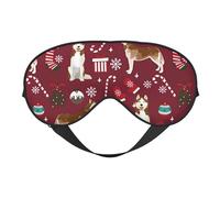 Máscaras para los ojos, máscara para dormir ajustable, cubierta para los ojos, cubierta para sombra para dormir, trabajo por turnos,Husky Bastones de caramelo Medias Vacaciones Perro Ruby