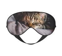 Máscaras para los ojos, máscara para dormir ajustable, cubierta para los ojos, cubierta para sombra para dormir, trabajo por turnos,Pequeño gato durmiendo