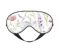 Máscaras para los ojos, máscara para dormir ajustable, cubierta para los ojos, cubierta para sombra para dormir, trabajo por turnos,Flores Silvestres Florales Acuarela