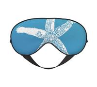 Máscaras para los ojos, máscara para dormir ajustable, cubierta para los ojos, cubierta para sombra para dormir, trabajo por turnos,Casa de playa con forma de estrella de mar azul degradado