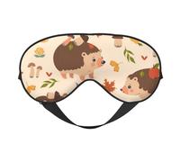 Máscaras para los ojos, máscara para dormir ajustable, cubierta para los ojos, cubierta para sombra para dormir, trabajo por turnos,Lindo erizo y hongo