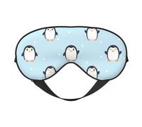 Máscaras para los ojos, máscara para dormir ajustable, cubierta para los ojos, cubierta para sombra para dormir, trabajo por turnos,Lindo pingüino y nieve impresos.