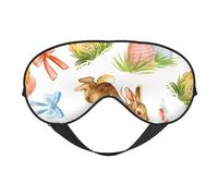 Máscaras para los ojos, máscara para dormir ajustable, cubierta para los ojos, cubierta para sombra para dormir, trabajo por turnos,Huevo De Conejo De Pascua Acuarela