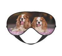 Máscaras para los ojos, máscara para dormir ajustable, cubierta para los ojos, cubierta para sombra para dormir, trabajo por turnos,Cavalier King Charles Spaniel Perros Blancos Marrón