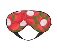 Máscaras para los ojos, máscara para dormir ajustable, cubierta para los ojos, cubierta para sombra para dormir, trabajo por turnos,Patrón de fruta de lichi
