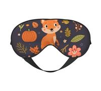 Máscaras para los ojos, máscara para dormir ajustable, cubierta para los ojos, cubierta para sombra para dormir, trabajo por turnos,Otoño lindo zorro