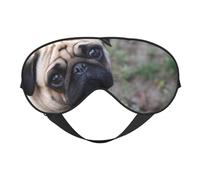 Máscaras para los ojos, máscara para dormir ajustable, cubierta para los ojos, cubierta para sombra para dormir, trabajo por turnos,Perro Pug Impreso