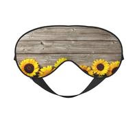 Máscaras para los ojos, máscara para dormir ajustable, cubierta para los ojos, cubierta para sombra para dormir, trabajo por turnos,Girasol sobre madera rústica