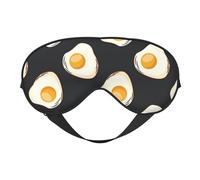 Máscaras para los ojos, máscara para dormir ajustable, cubierta para los ojos, cubierta para sombra para dormir, trabajo por turnos,Comida Huevos Fritos Oscuro