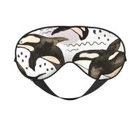Máscaras para los ojos, máscara para dormir ajustable, cubierta para los ojos, cubierta para sombra para dormir, trabajo por turnos,Orcas de acuarela