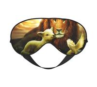 Máscaras para los ojos, máscara para dormir ajustable, cubierta para los ojos, cubierta para sombra para dormir, trabajo por turnos,Atardecer León Cordero Pájaro Moda Impreso