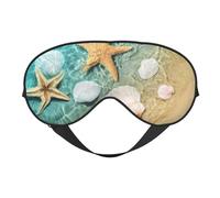Máscaras para los ojos, máscara para dormir ajustable, cubierta para los ojos, cubierta para sombra para dormir, trabajo por turnos,Patrón de estrellas de mar y conchas
