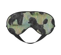 Máscaras para los ojos, máscara para dormir ajustable, cubierta para los ojos, cubierta para sombra para dormir, trabajo por turnos,Caniche negro sobre pasteles