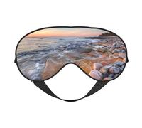 Máscaras para los ojos, máscara para dormir ajustable, cubierta para los ojos, cubierta para sombra para dormir, trabajo por turnos,Playa Maui Hawaii Atardecer Mar Olas Nubes Patrón
