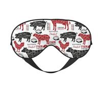Máscaras para los ojos, máscara para dormir ajustable, cubierta para los ojos, cubierta para sombra para dormir, trabajo por turnos,Diagramas De Cortes De Carne Carnicería