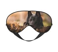 Máscaras para los ojos, máscara para dormir ajustable, cubierta para los ojos, cubierta para sombra para dormir, trabajo por turnos,Pastor Alemán Negro Césped Bokeh Alemán
