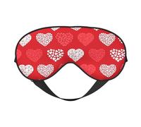 Máscaras para los ojos, máscara para dormir ajustable, cubierta para los ojos, cubierta para sombra para dormir, trabajo por turnos,Corazones rojos y blancos y amor.