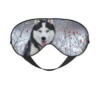 Máscaras para los ojos, máscara para dormir ajustable, cubierta para los ojos, cubierta para sombra para dormir, trabajo por turnos,Husky en invierno