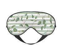 Máscaras para los ojos, máscara para dormir ajustable, cubierta para los ojos, cubierta para sombra para dormir, trabajo por turnos,Eucalipto dólar de plata verde